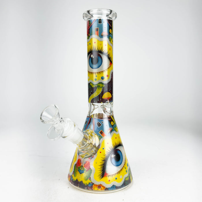 10" Eyes Design Glass Beaker Water Pipe