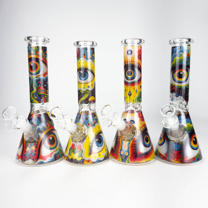 10" Eyes Design Glass Beaker Water Pipe