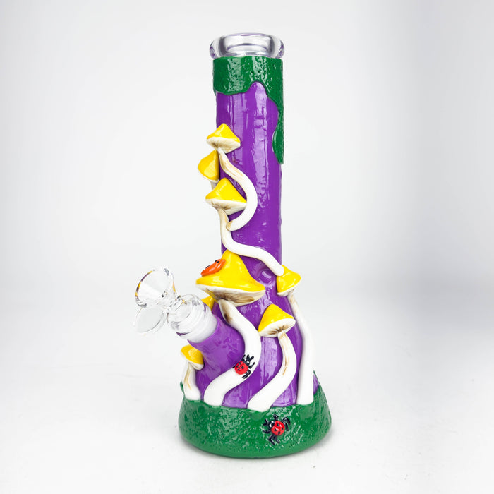 10" 3D Mushroom Design Glass Beaker Bong | Jupiter Grass