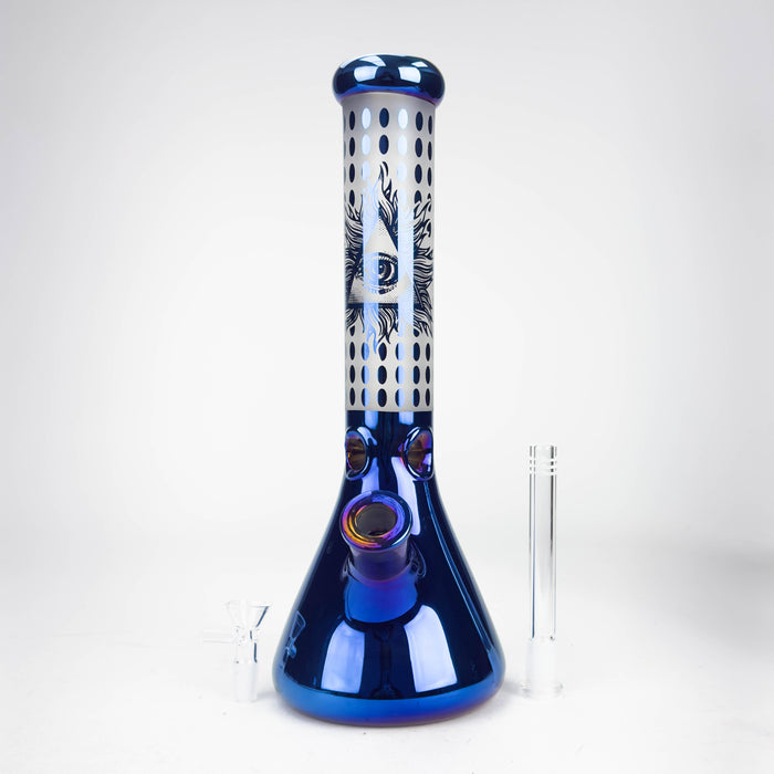 14" Eye Design Glass Bong – 7mm Thick with Ice Catcher | Jupiter Grass