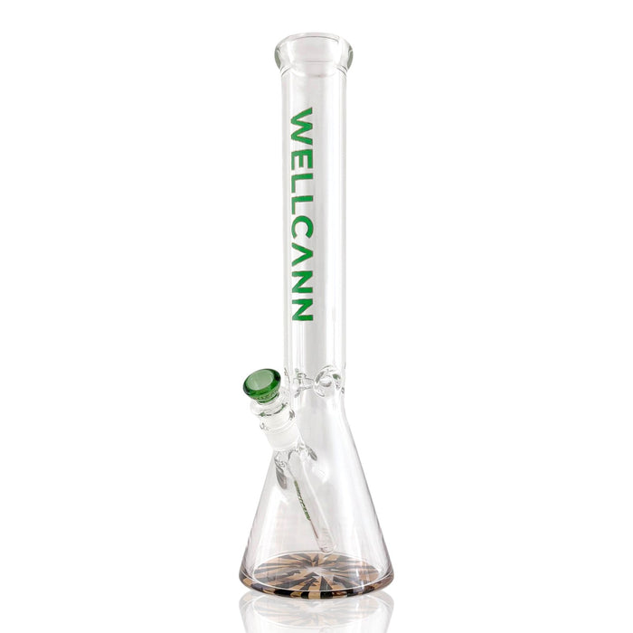 Wellcann | HeavyShield 17" Premium Beaker Bong – 7mm Thick Glass Reinforced Base | Jupiter Grass