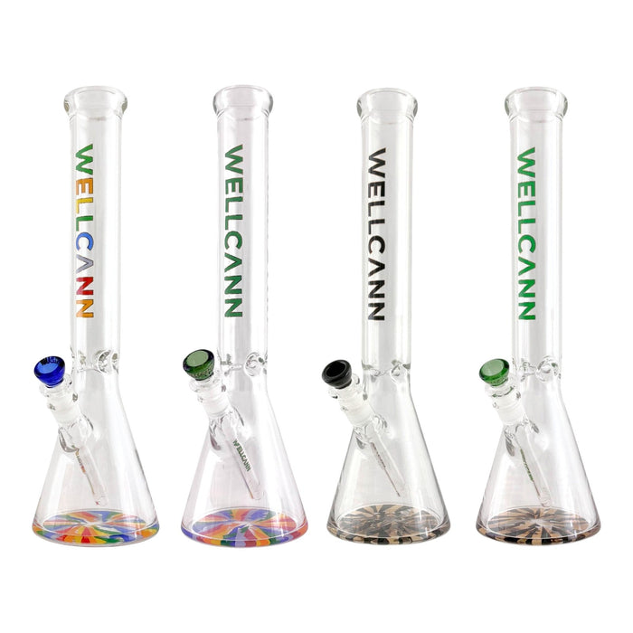 Wellcann | HeavyShield 17" Premium Beaker Bong – 7mm Thick Glass Reinforced Base | Jupiter Grass