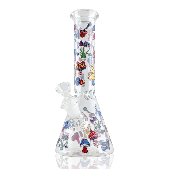 10" Psychedelic Shroomscape Beaker Bong – 4mm Thick Glass | Jupiter Grass
