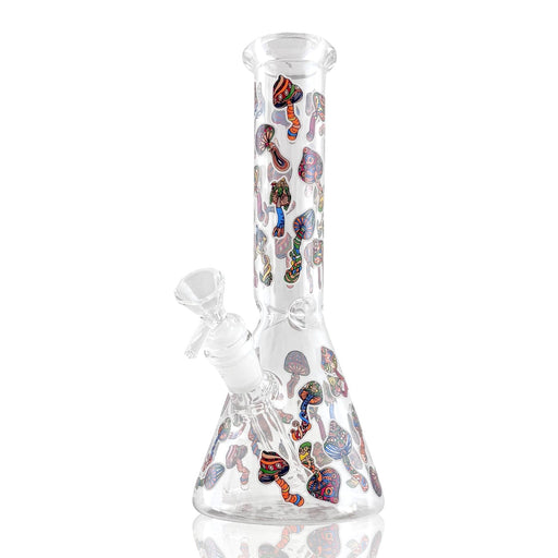 10" Psychedelic Shroomscape Beaker Bong – 4mm Thick Glass | Jupiter Grass