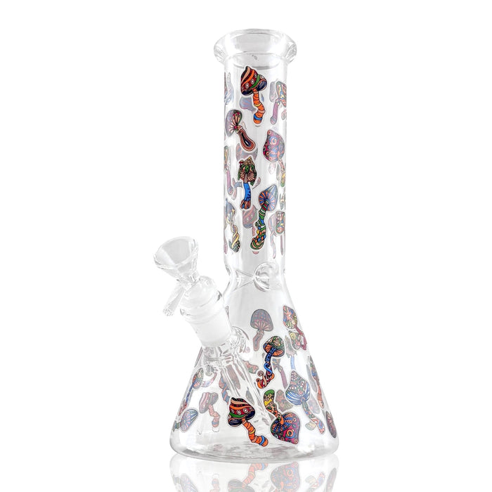 10" Psychedelic Shroomscape Beaker Bong – 4mm Thick Glass | Jupiter Grass