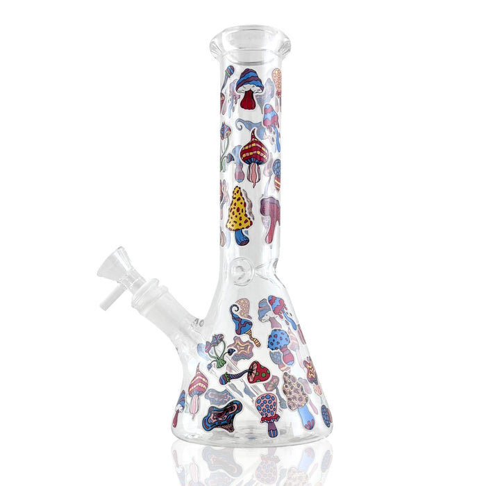 10" Psychedelic Shroomscape Beaker Bong – 4mm Thick Glass | Jupiter Grass