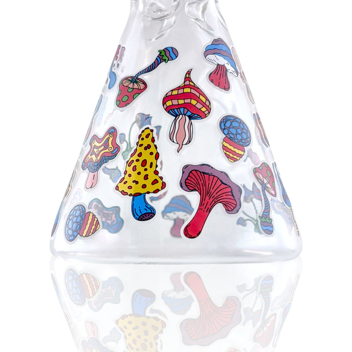 10" Psychedelic Shroomscape Beaker Bong – 4mm Thick Glass | Jupiter Grass