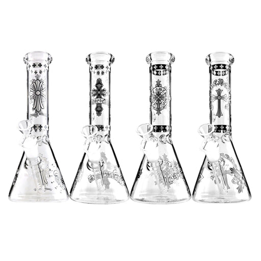 10" Gothic Cross Beaker Bong Series – 4mm Thick Glass | Jupiter Grass