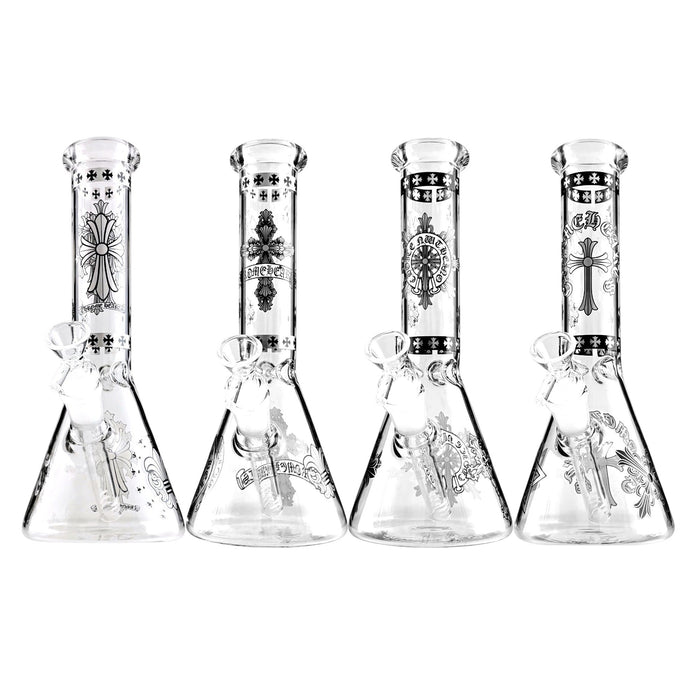 10" Gothic Cross Beaker Bong Series – 4mm Thick Glass | Jupiter Grass