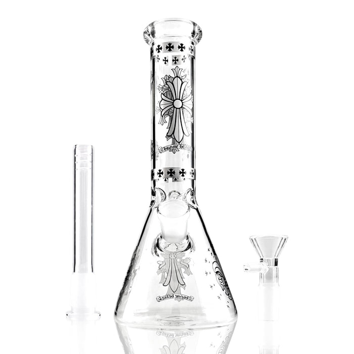 10" Gothic Cross Beaker Bong Series – 4mm Thick Glass | Jupiter Grass
