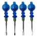 Assorted Design Light Blue Sparkly Dabbing Stick And Carb Cap With Paddle Scooper - Set-4 | Jupiter Grass