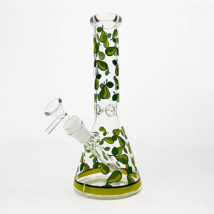 10" Glass Beaker Bong with Apple Design [FT08] | Jupiter Grass