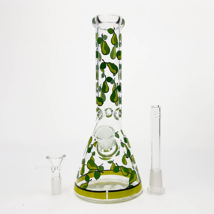 10" Glass Beaker Bong with Apple Design [FT08] | Jupiter Grass