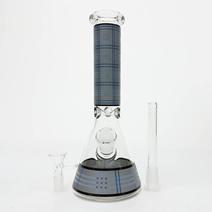 10" Glass Beaker Bong with Rectangle Print Design – [FT510] | Jupiter Grass