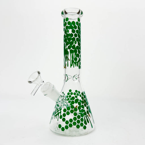 10" Glass Beaker Bong with Honeybee Design [FT07] | Jupiter Grass