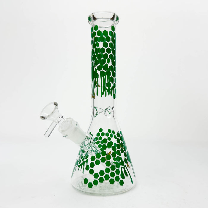 10" Glass Beaker Bong with Honeybee Design [FT07] | Jupiter Grass