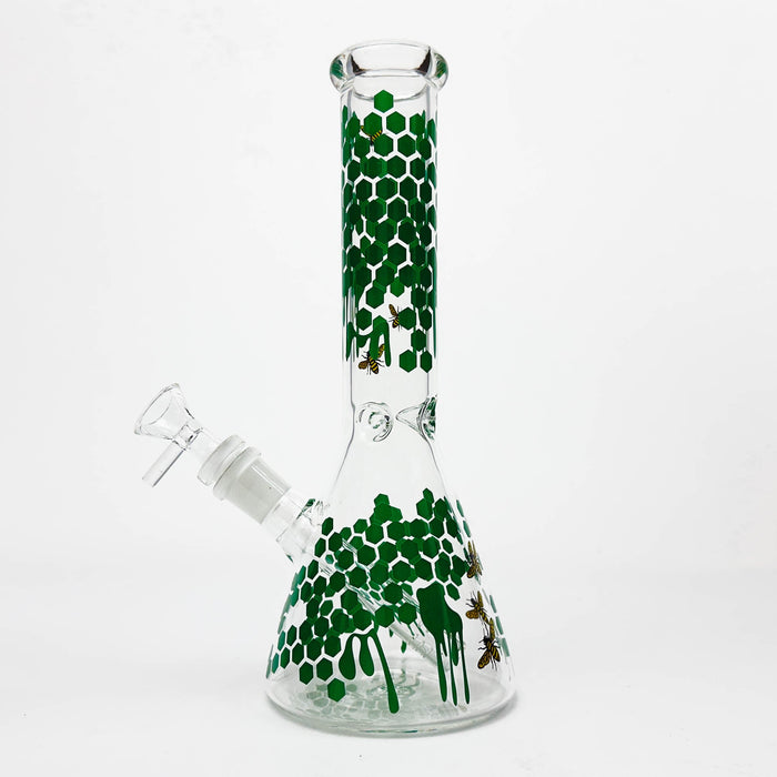 10" Glass Beaker Bong with Honeybee Design [FT07] | Jupiter Grass