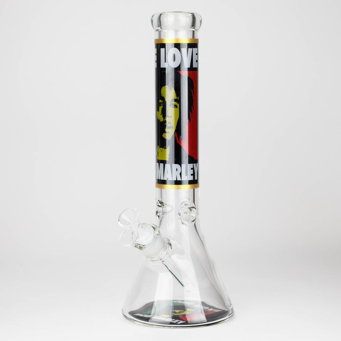 14" BM Design Glass Bong 7mm Thick Heavy Duty Beaker Water Pipe