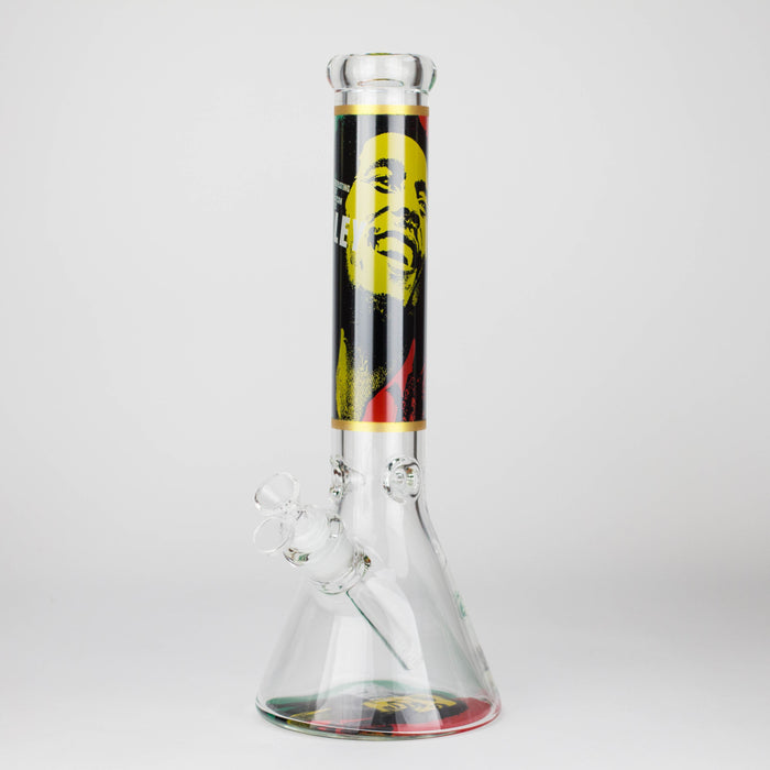14" BM Design Glass Bong 7mm Thick Heavy Duty Beaker Water Pipe