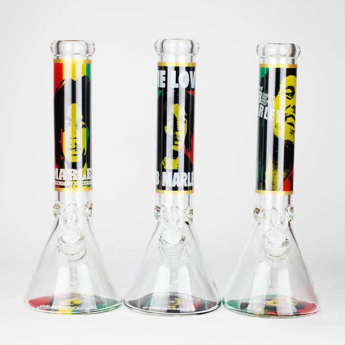 14" BM Design Glass Bong 7mm Thick Heavy Duty Beaker Water Pipe