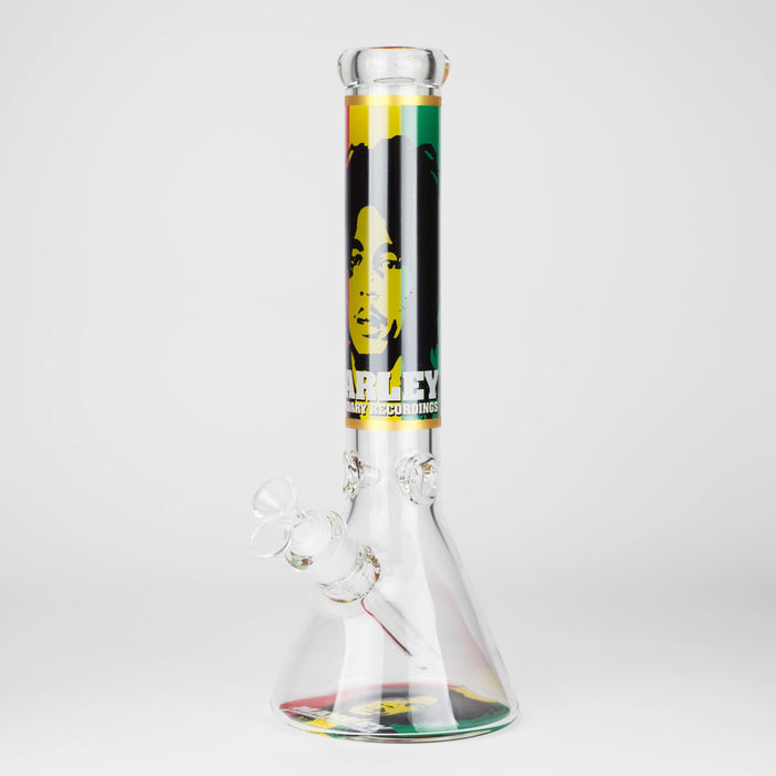 14" BM Design Glass Bong 7mm Thick Heavy Duty Beaker Water Pipe