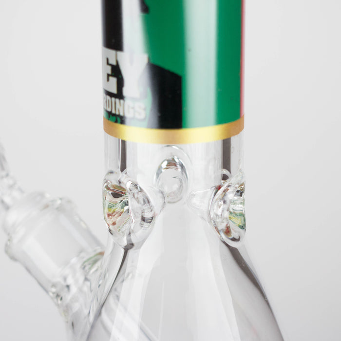14" BM Design Glass Bong 7mm Thick Heavy Duty Beaker Water Pipe