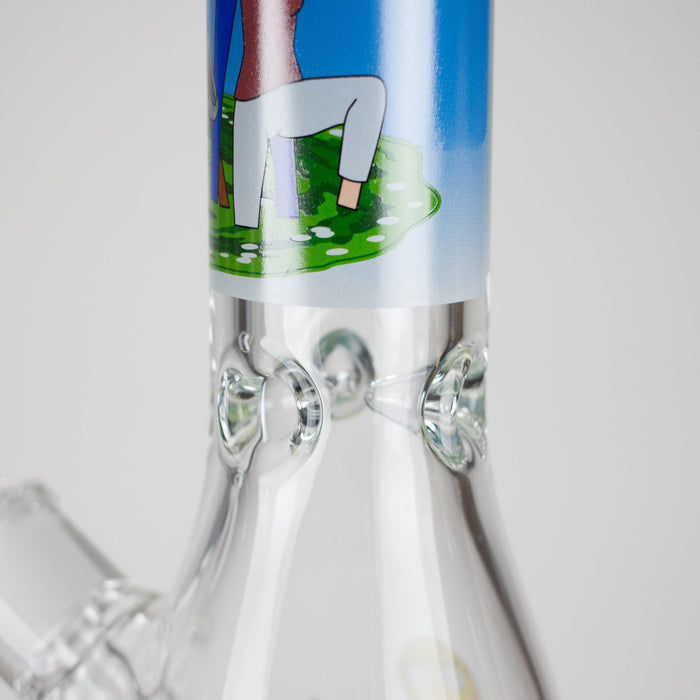 14" 7mm RM Glass Bong Heavy Duty Beaker Water Pipe