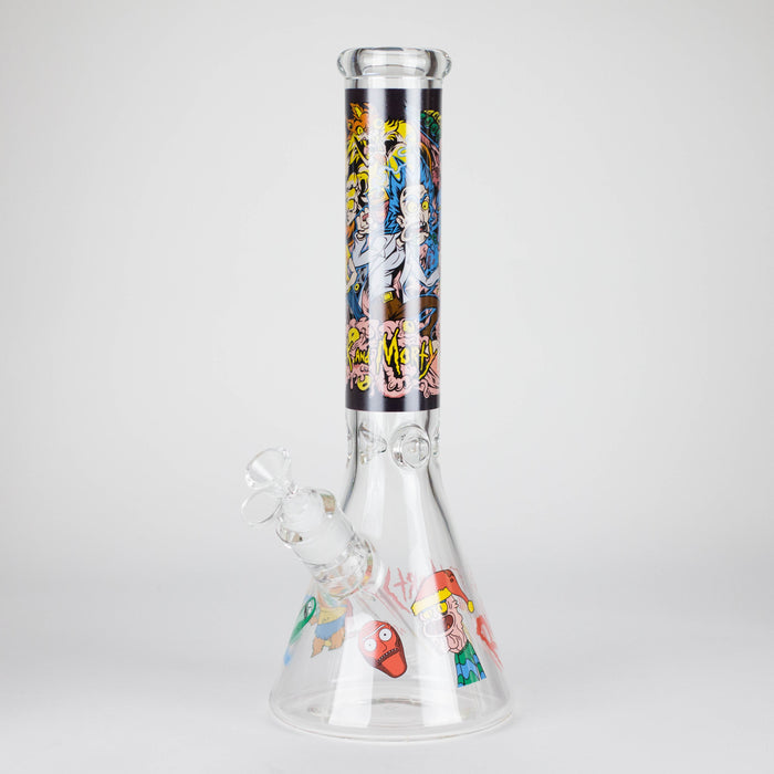 14" 7mm RM Glass Bong Heavy Duty Beaker Water Pipe