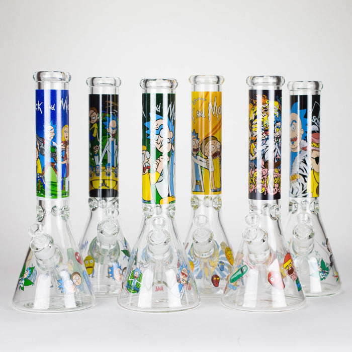 14" 7mm RM Glass Bong Heavy Duty Beaker Water Pipe