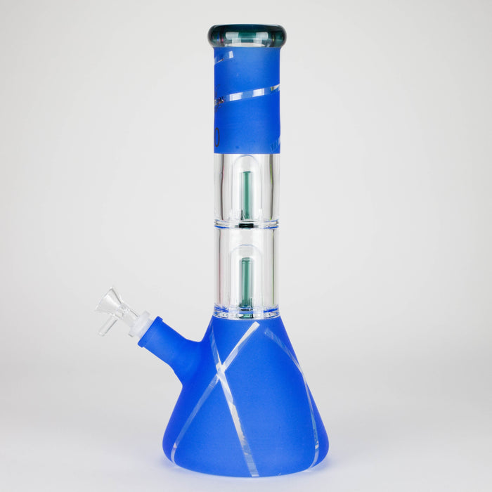 14" 7mm 420 Double Perc Fancy Glass Water Bong