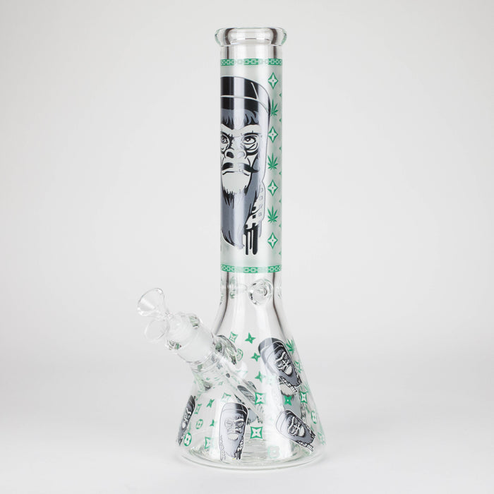 14" 7mm Gorilla Designs Glow In The Dark Beaker Bong In the Box