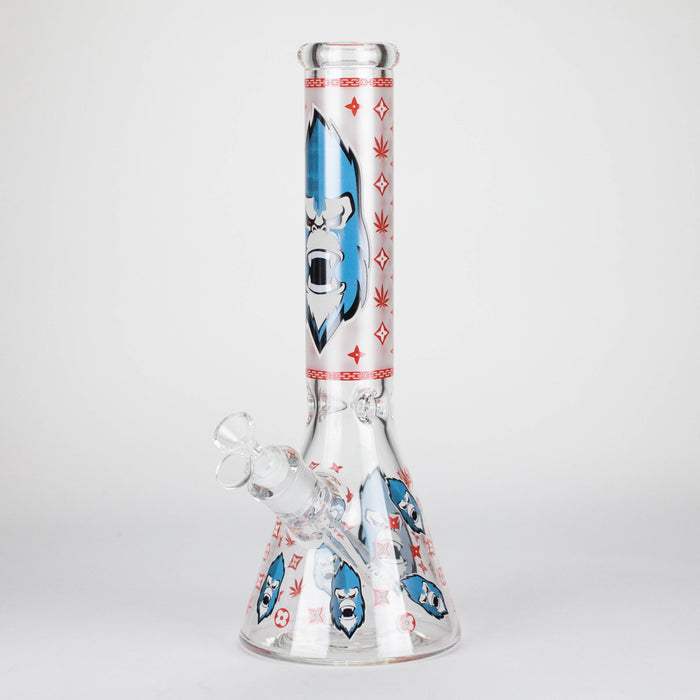 14" 7mm Gorilla Designs Glow In The Dark Beaker Bong In the Box