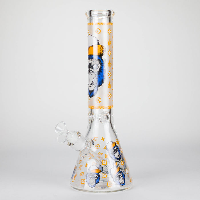 14" 7mm Gorilla Designs Glow In The Dark Beaker Bong In the Box