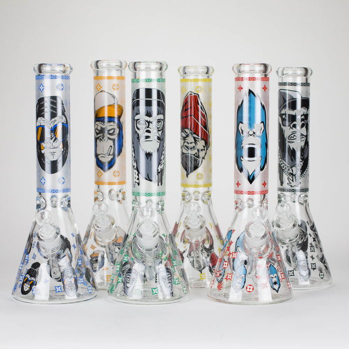 14" 7mm Gorilla Designs Glow In The Dark Beaker Bong In the Box