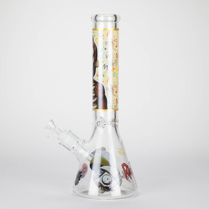 14" 7mm RM Skull Glass Bong Heavy Duty Beaker Water Pipe