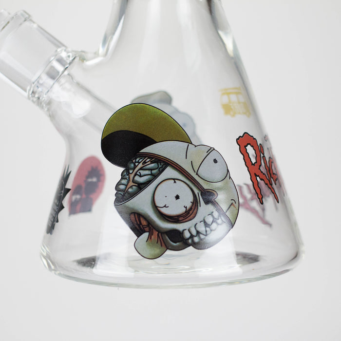 14" 7mm RM Skull Glass Bong Heavy Duty Beaker Water Pipe