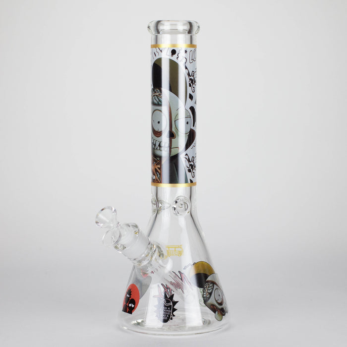 14" 7mm RM Skull Glass Bong Heavy Duty Beaker Water Pipe