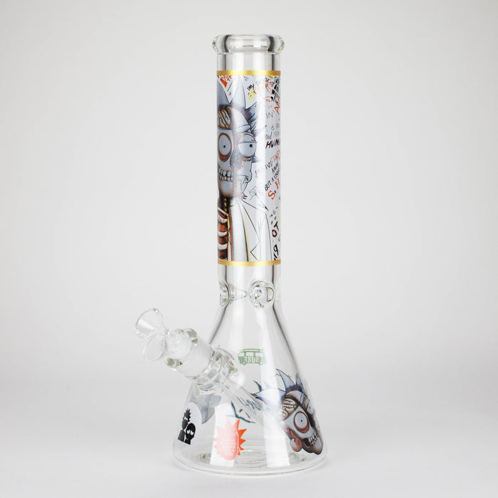 14" 7mm RM Skull Glass Bong Heavy Duty Beaker Water Pipe