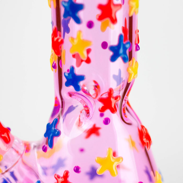10" 3D Moon Star Glow in the Dark Glass Beaker Bong