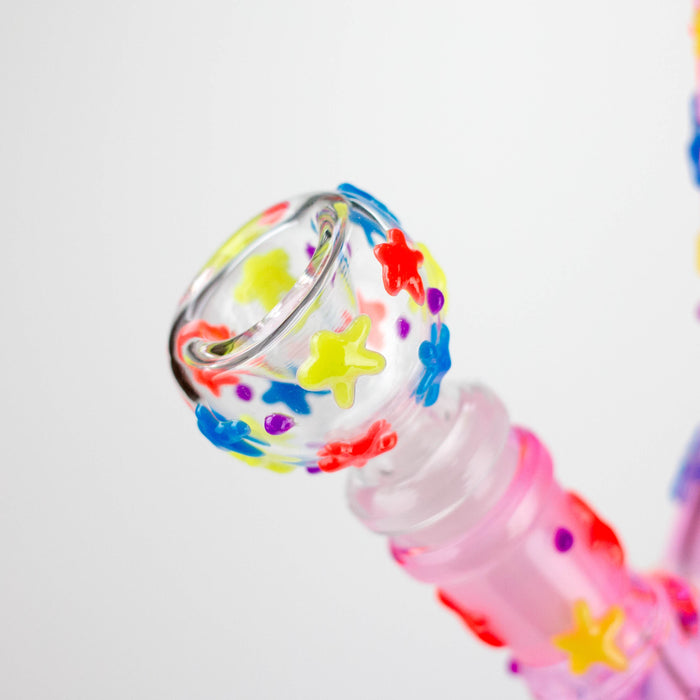 10" 3D Moon Star Glow in the Dark Glass Beaker Bong