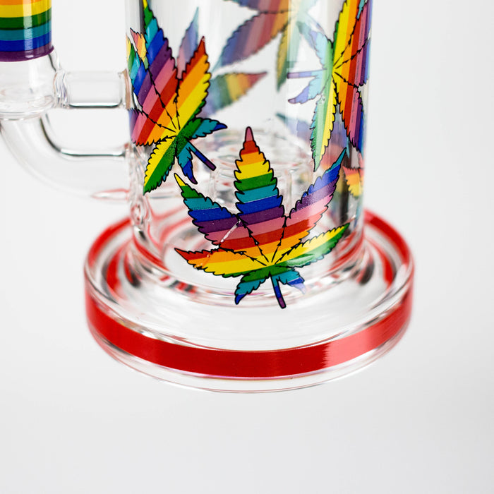 7" 2-in-1 Leaves Design Dab Rig with Perc, Banger and Bowl