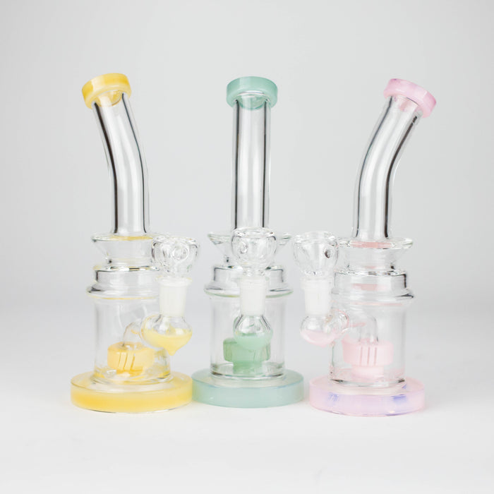 8" Assorted bent neck glass bong