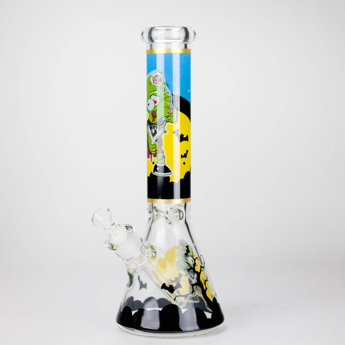 14" Cartoon S Design 7mm Thick Heavy Duty Glass Beaker Bong