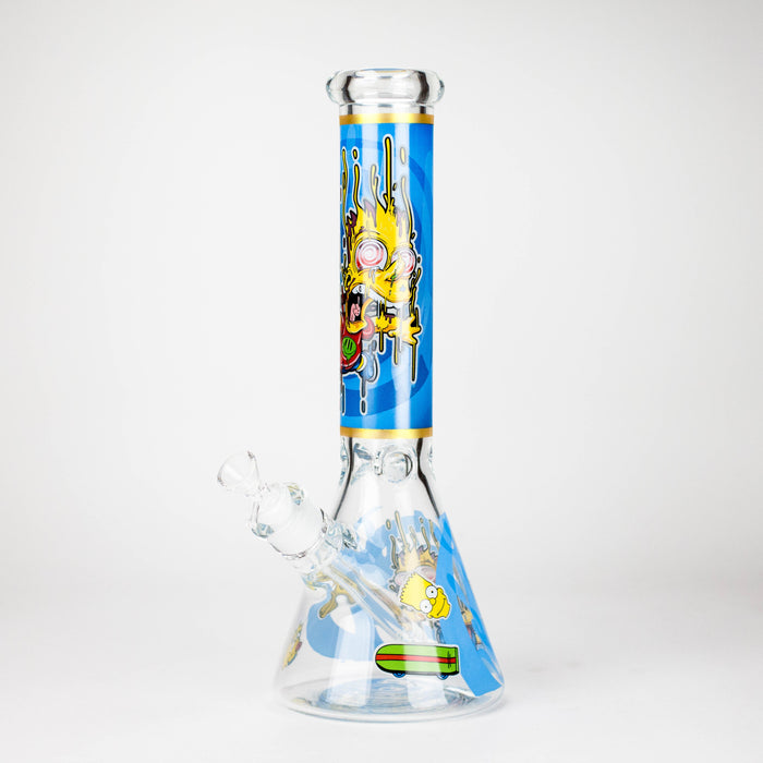 14" Cartoon S Design 7mm Thick Heavy Duty Glass Beaker Bong