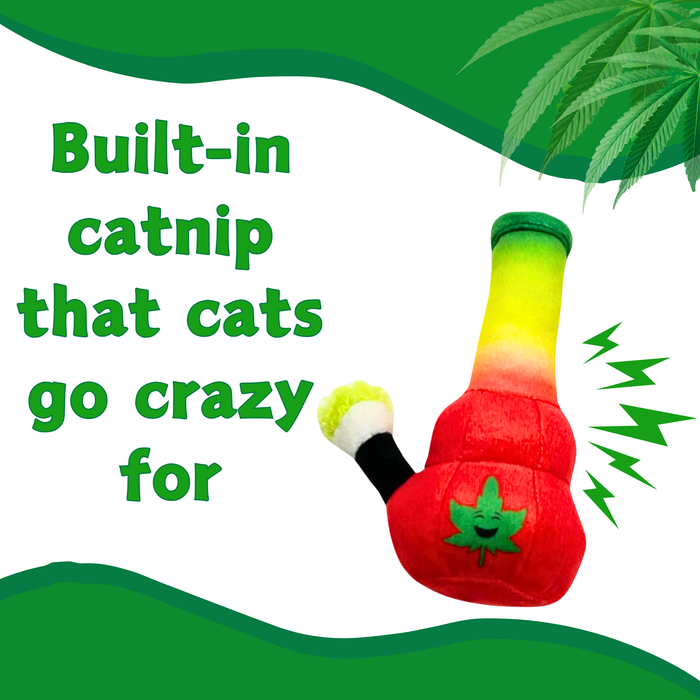 Lil Bo da Bong- Parody Plush Rasta Color Catnip Cat Toy - 5" | Jupiter Grass