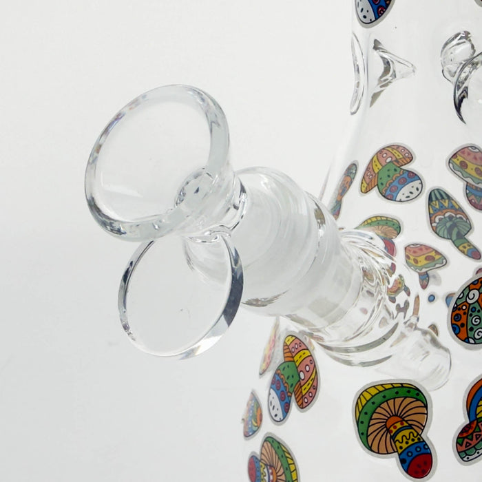 10" Cartoon Mushroom Design Glass Beaker Bong – Glow in the Dark | Jupiter Grass