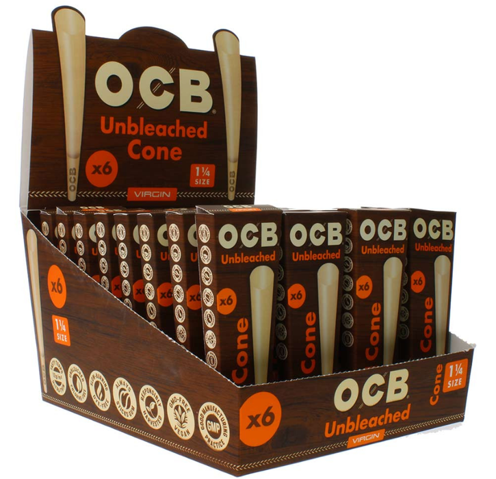OCB - Virgin Unbleached Cone 1 1/4 (PACK OF 32) [SMK655] | Jupiter Grass