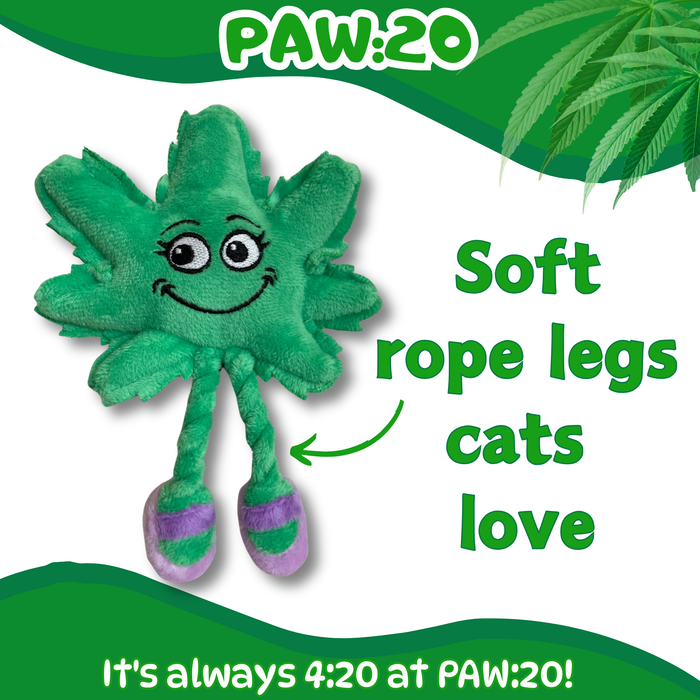 Lil' Mary Jane the Marijuana Leaf - Plush Catnip Cat Toy - 6" | Jupiter Grass