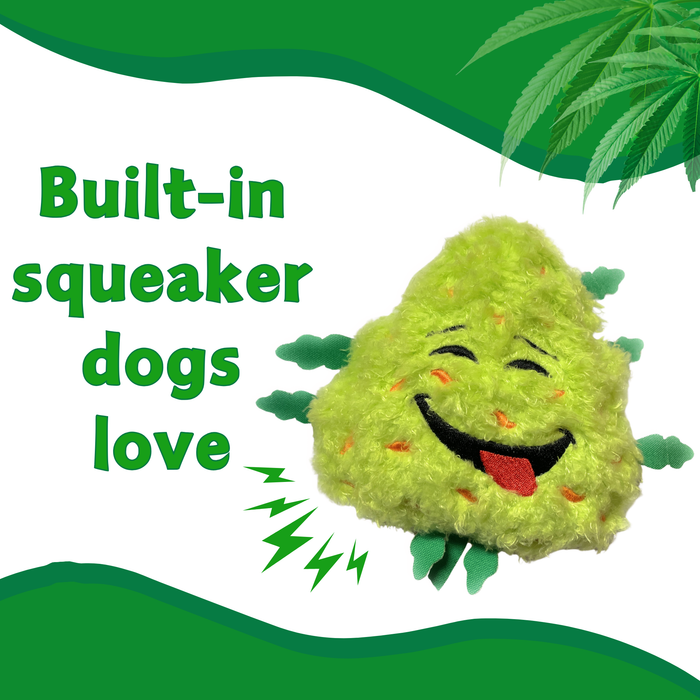 Bud the Weed Nug - Parody Plush Squeaky Dog Toy - 6" | Jupiter Grass
