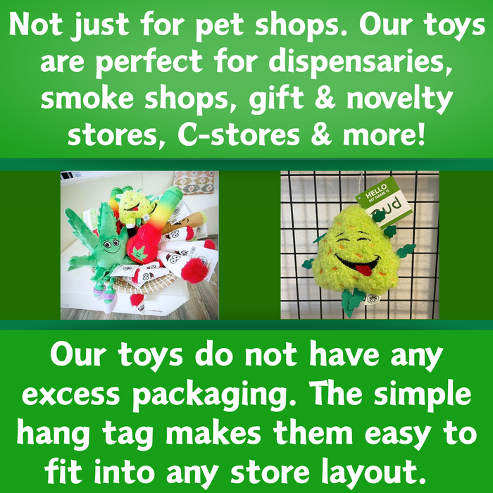 Stoned to da Bone, Rasta Marijuana Leaf Patten - Squeaky Bone Dog Toy - 8" | Jupiter Grass